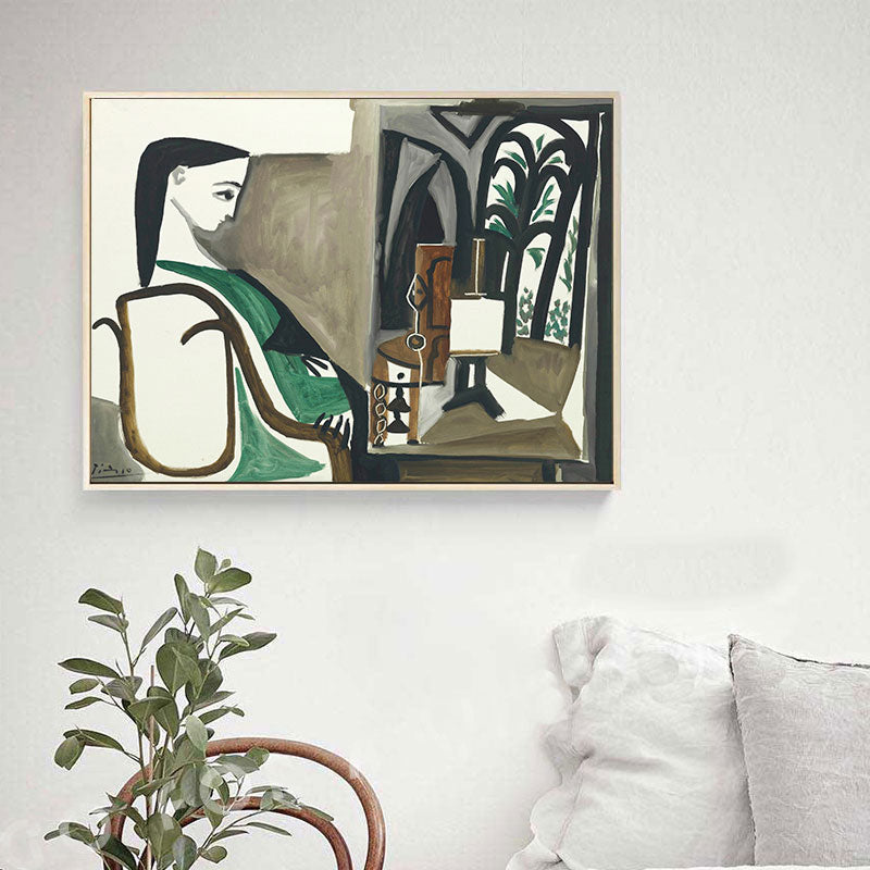 Nordic Style Character Painting Kitchen Backsplash Wall Art Print in Light Color Green Clearhalo 'Arts' 'Canvas Art' 1659125