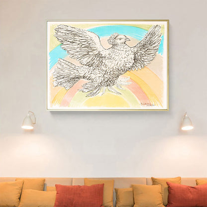 Nordic Style Character Painting Kitchen Backsplash Wall Art Print in Light Color White Clearhalo 'Arts' 'Canvas Art' 1659132