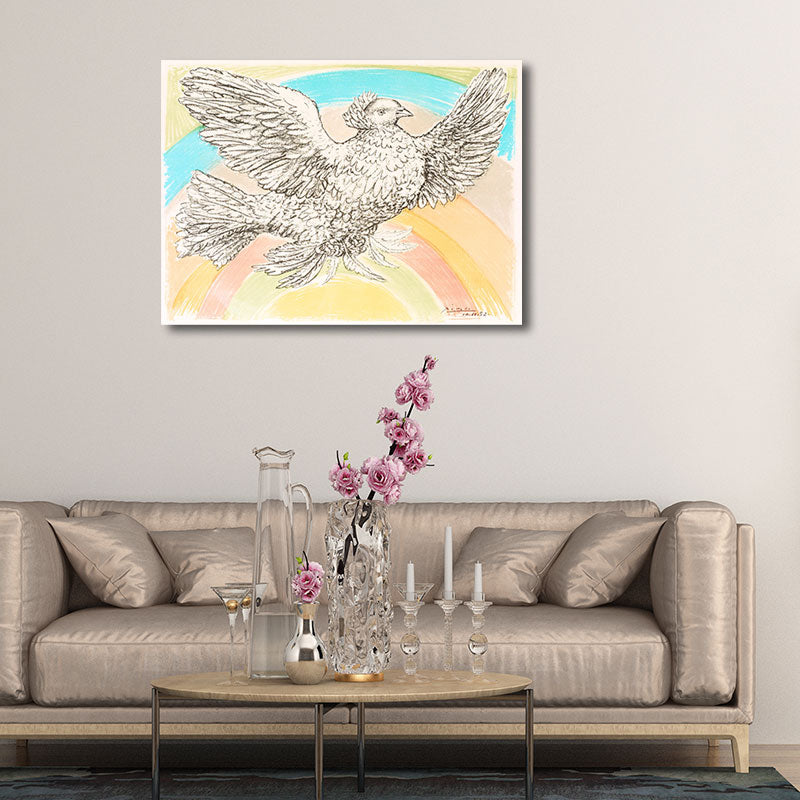 Nordic Style Character Painting Kitchen Backsplash Wall Art Print in Light Color Clearhalo 'Arts' 'Canvas Art' 1659133