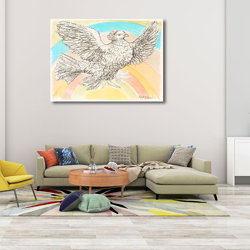 Nordic Style Character Painting Kitchen Backsplash Wall Art Print in Light Color Clearhalo 'Arts' 'Canvas Art' 1659134