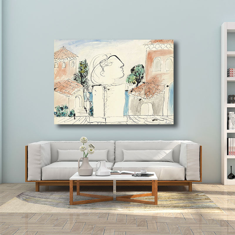 Nordic Style Character Painting Kitchen Backsplash Wall Art Print in Light Color Clearhalo 'Arts' 'Canvas Art' 1659137