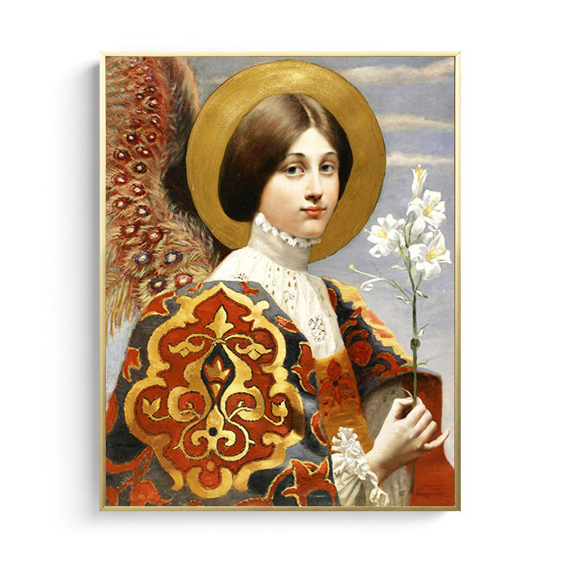 Canvas Textured Painting Retro Style Maid and Flower Wall Art Decor, Multiple Sizes Clearhalo 'Arts' 'Canvas Art' 1659143
