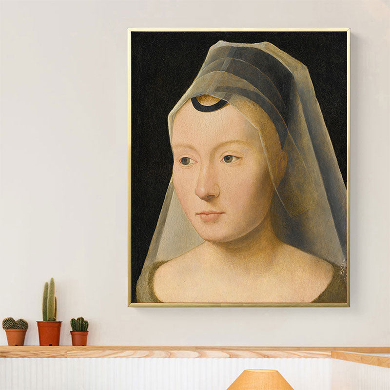 Canvas Brown Art Antique Style Headscarf Maiden Wall Imprimé, plusieurs tailles Options