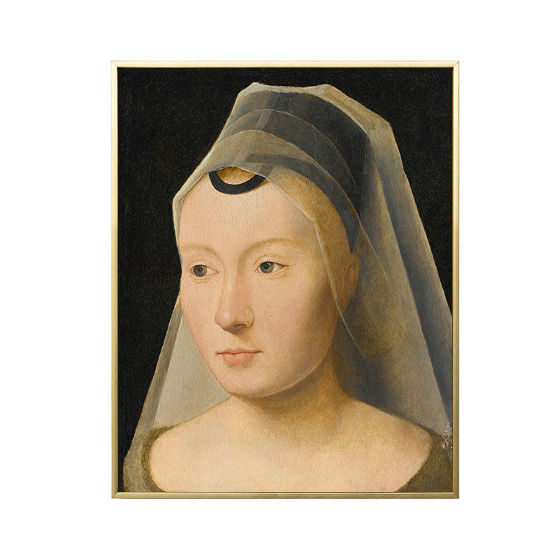 Canvas Brown Art Antique Style Headscarf Maiden Wall Print, Multiple Sizes Options Clearhalo 'Arts' 'Canvas Art' 1659150