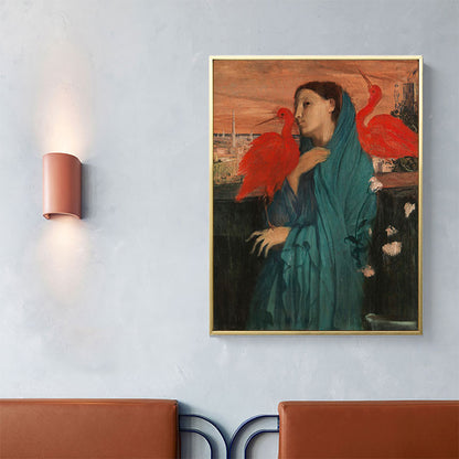 Oil Painting Maiden Art Retro Canvas Textured Wall Print in Soft Color, Multiple Sizes Blue Clearhalo 'Arts' 'Canvas Art' 1659154