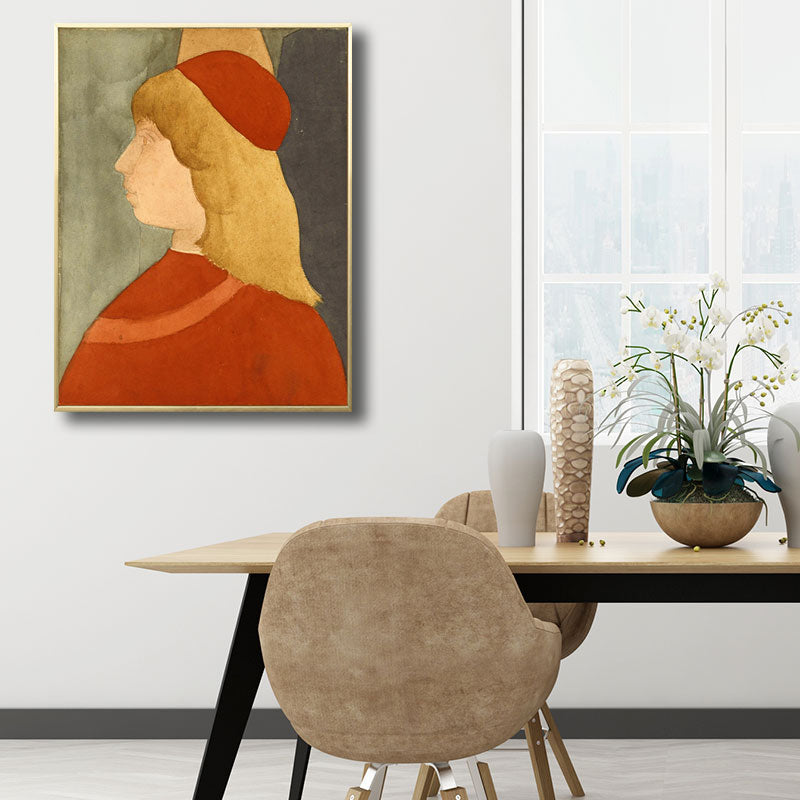 Oil Painting Maiden Art Retro Canvas Textured Wall Print in Soft Color, Multiple Sizes Clearhalo 'Arts' 'Canvas Art' 1659162
