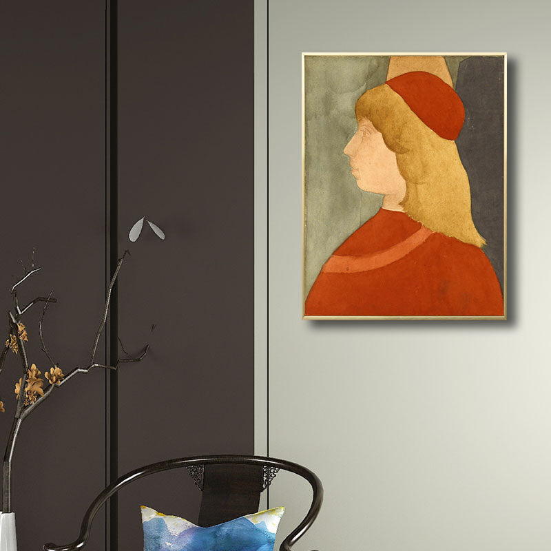 油絵の乙女アートレトロキャンバステクスチャの壁印刷柔らかい色、複数のサイズ