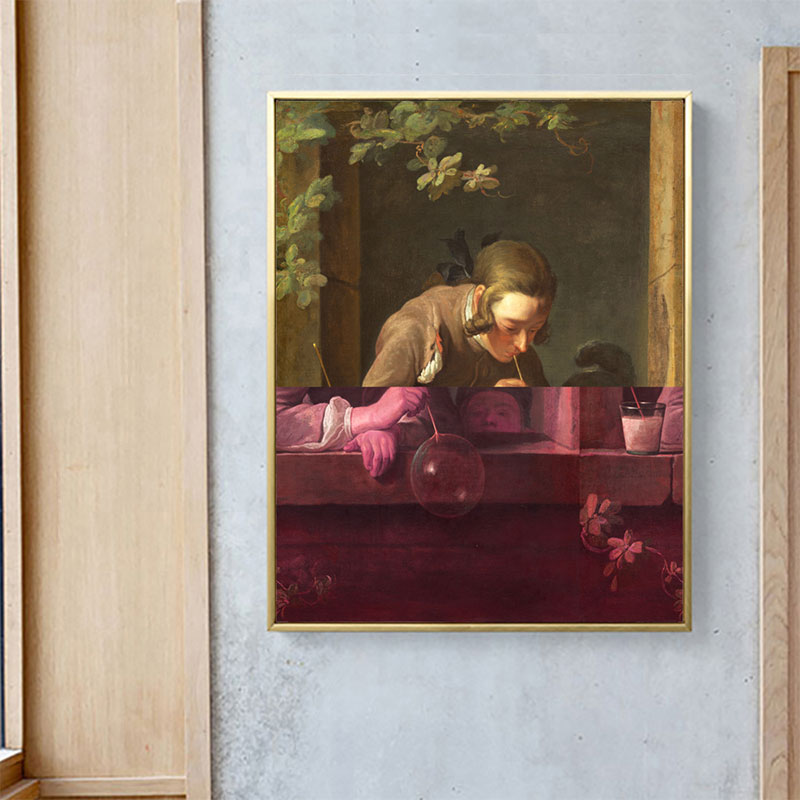 Brown Writing Maiden Canvas Oil Painting Retro Textured Wall Decor for Guest Room Clearhalo 'Arts' 'Canvas Art' 1659166