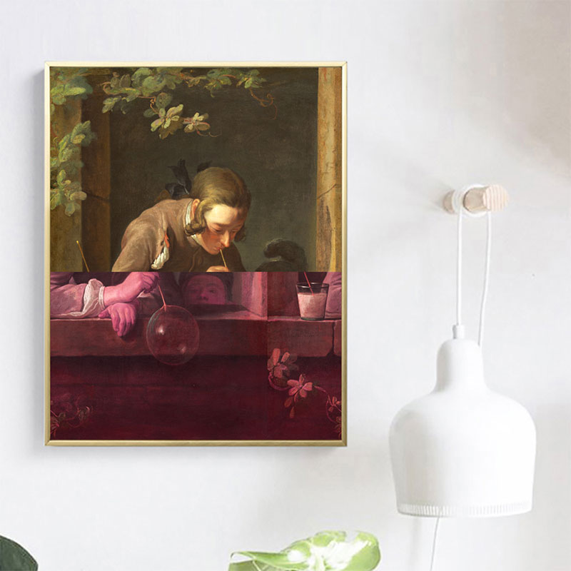 Brown Writing Maiden Canvas Oil Painting Retro Textured Wall Decor for Guest Room Clearhalo 'Arts' 'Canvas Art' 1659167