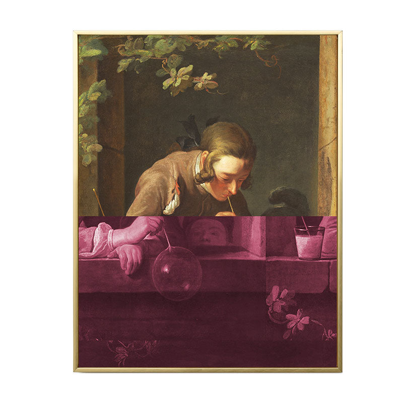 Brown Writing Maiden Canvas Oil Painting Retro Textured Wall Decor for Guest Room Clearhalo 'Arts' 'Canvas Art' 1659168