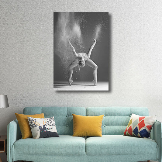 Contemporary Wall Art Decor Grey Dancing Girl Wrapped Canvas for Bedroom, Multiple Size Available Clearhalo 'Art Gallery' 'Canvas Art' 'Contemporary Art Gallery' 'Modern' Arts' 1659174