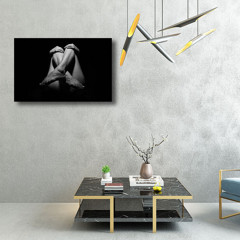 Black Legs and Hands Art Print Home Decor Contemporary for Bedroom Wrapped Canvas Clearhalo 'Art Gallery' 'Canvas Art' 'Contemporary Art Gallery' 'Modern' Arts' 1659200
