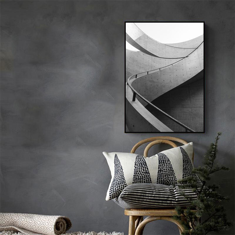 Simplicity Building Wall Decor Grey Wrapped Canvas for Study Room, Multiple Size Options Grey Design 1 Clearhalo 'Art Gallery' 'Canvas Art' 'Contemporary Art Gallery' 'Modern' Arts' 1659249