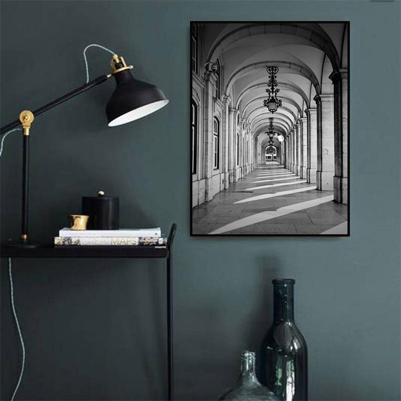 Simplicity Building Wall Decor Grey Wrapped Canvas for Study Room, Multiple Size Options Grey Design 2 Clearhalo 'Art Gallery' 'Canvas Art' 'Contemporary Art Gallery' 'Modern' Arts' 1659256