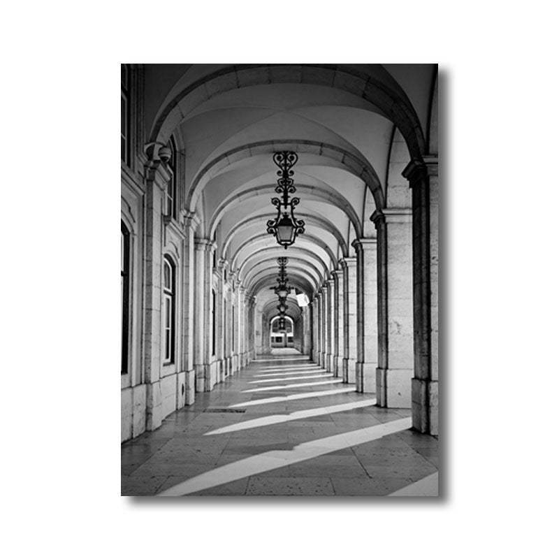 Simplicity Building Wall Decor Grey Wrapped Canvas for Study Room, Multiple Size Options Clearhalo 'Art Gallery' 'Canvas Art' 'Contemporary Art Gallery' 'Modern' Arts' 1659259