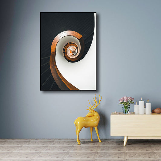 Decorative Swirling Stair Painting Contemporary Canvas Wall Art Print in Light Color Clearhalo 'Art Gallery' 'Canvas Art' 'Contemporary Art Gallery' 'Modern' Arts' 1659286