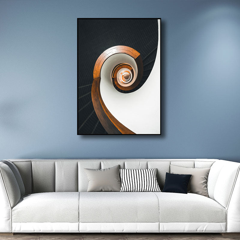 Decorative Swirling Stair Painting Contemporary Canvas Wall Art Print in Light Color Clearhalo 'Art Gallery' 'Canvas Art' 'Contemporary Art Gallery' 'Modern' Arts' 1659287