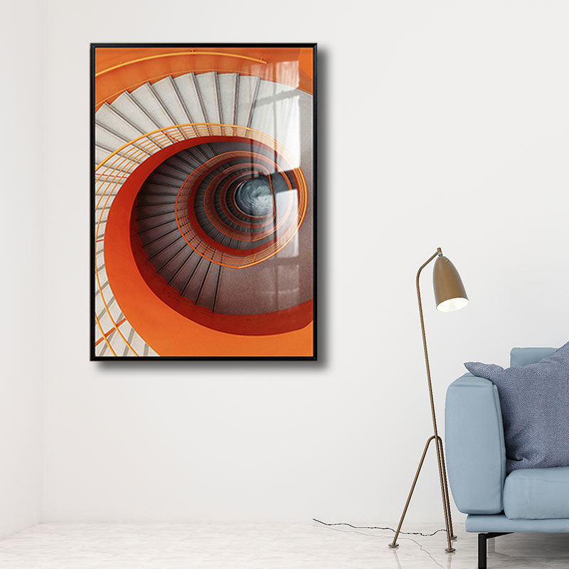 Decorative Swirling Stair Painting Contemporary Canvas Wall Art Print in Light Color Clearhalo 'Art Gallery' 'Canvas Art' 'Contemporary Art Gallery' 'Modern' Arts' 1659293