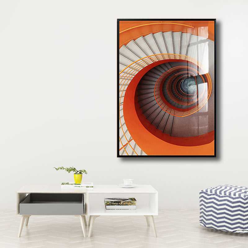 Decorative Swirling Stair Painting Contemporary Canvas Wall Art Print in Light Color Clearhalo 'Art Gallery' 'Canvas Art' 'Contemporary Art Gallery' 'Modern' Arts' 1659294