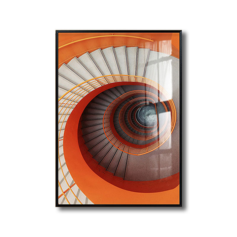 Decorative Swirling Stair Painting Contemporary Canvas Wall Art Print in Light Color Clearhalo 'Art Gallery' 'Canvas Art' 'Contemporary Art Gallery' 'Modern' Arts' 1659295