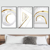 Large Building Inside Decorative Canvas Minimalist for Great Room Wall Art Print in White White
