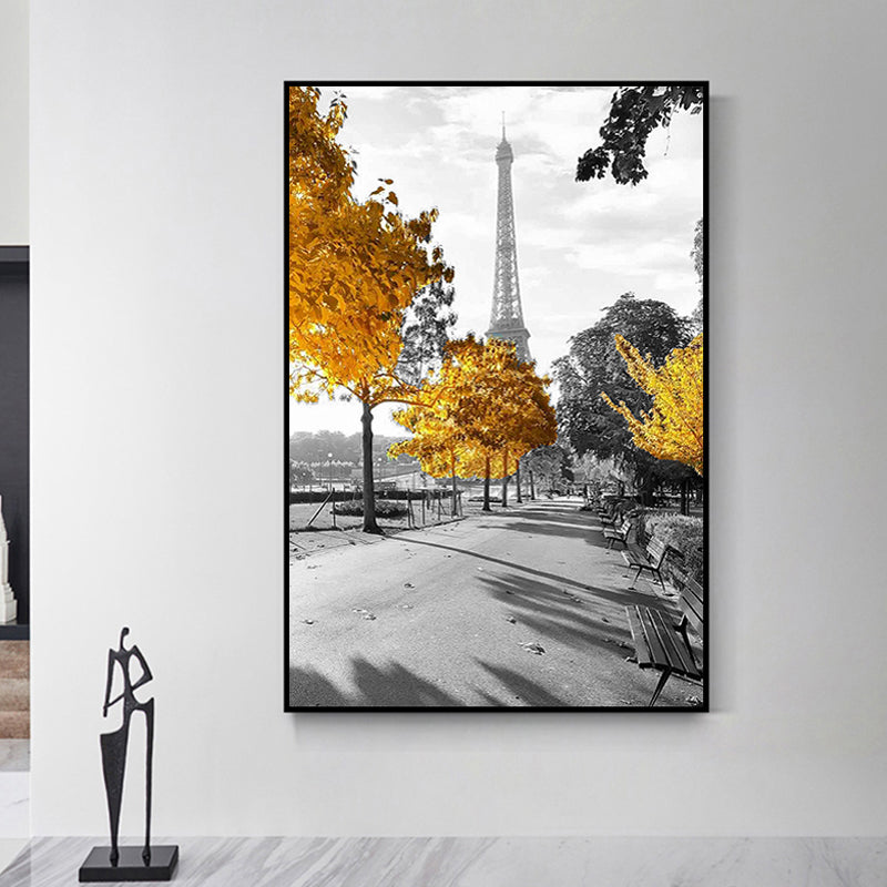 Street Wall Art Print Yellow Canvas Painting for Home Decor, Multiple Size Available Yellow Clearhalo 'Art Gallery' 'Canvas Art' 'Contemporary Art Gallery' 'Modern' Arts' 1659324