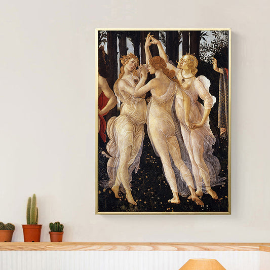 Vintage Style Pregnant Woman Painting Canvas Brown Revival Religion Wall Art Print Clearhalo 'Arts' 'Canvas Art' 1659340