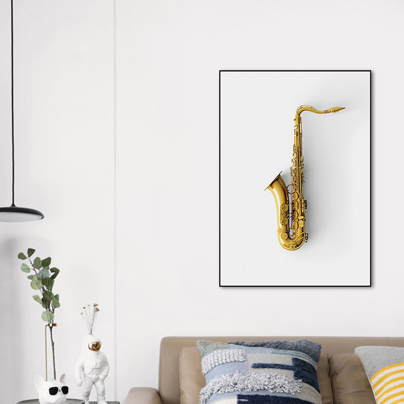 Gold Saxophone Wall Art Decor Music Modernist Decorative Canvas Prints for Great Room Clearhalo 'Art Gallery' 'Canvas Art' 'Contemporary Art Gallery' 'Modern' Arts' 1659368