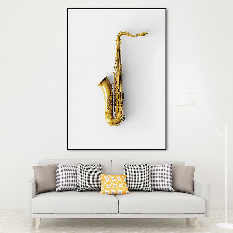 Gold Saxophone Wall Art Decor Music Modernist Decorative Canvas Prints for Great Room Clearhalo 'Art Gallery' 'Canvas Art' 'Contemporary Art Gallery' 'Modern' Arts' 1659369