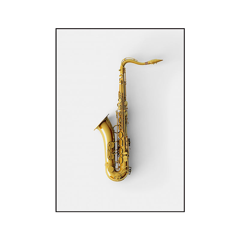 Gold Saxophone Wall Art Decor Music Modernist Decorative Canvas Prints for Great Room Clearhalo 'Art Gallery' 'Canvas Art' 'Contemporary Art Gallery' 'Modern' Arts' 1659370