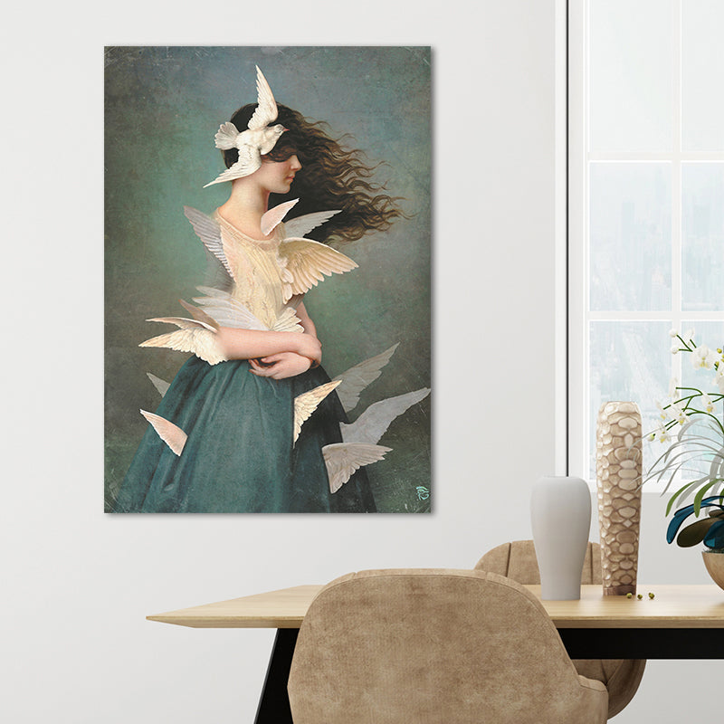 Pastel Color Young Women Canvas Glam Style Textured Wall Art Decor for Girls Room Clearhalo 'Arts' 'Canvas Art' 1659411