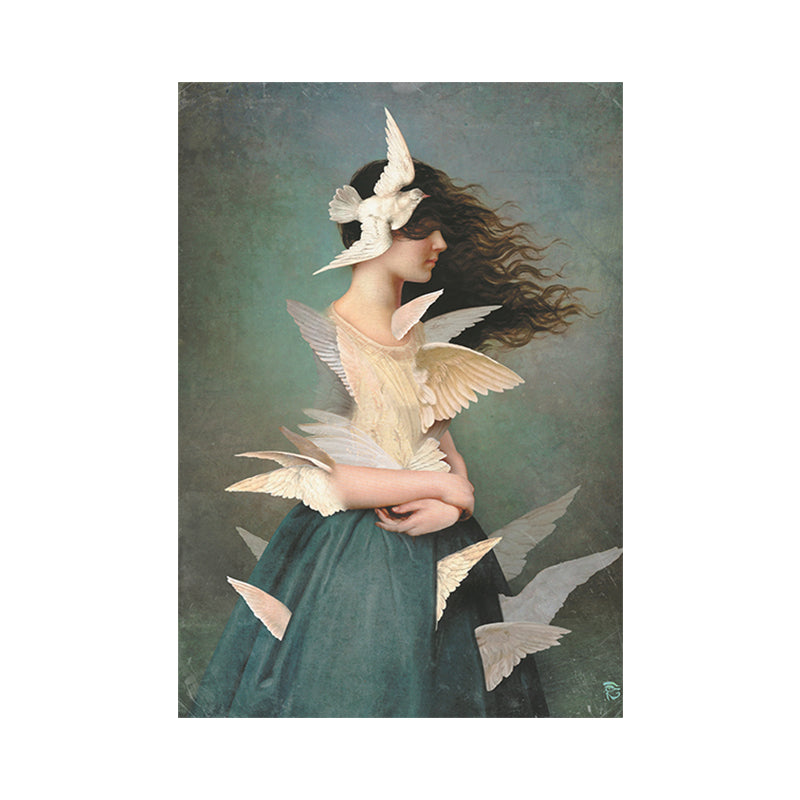 Pastel Color Young Women Canvas Glam Style Textured Wall Art Decor for Girls Room Clearhalo 'Arts' 'Canvas Art' 1659412