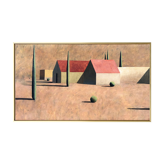 Small Bungalow Wall Decor Brown Canvas Painting Textured, Multiple Sizes Options Clearhalo 'Art Gallery' 'Canvas Art' 'Contemporary Art Gallery' 'Modern' Arts' 1659437