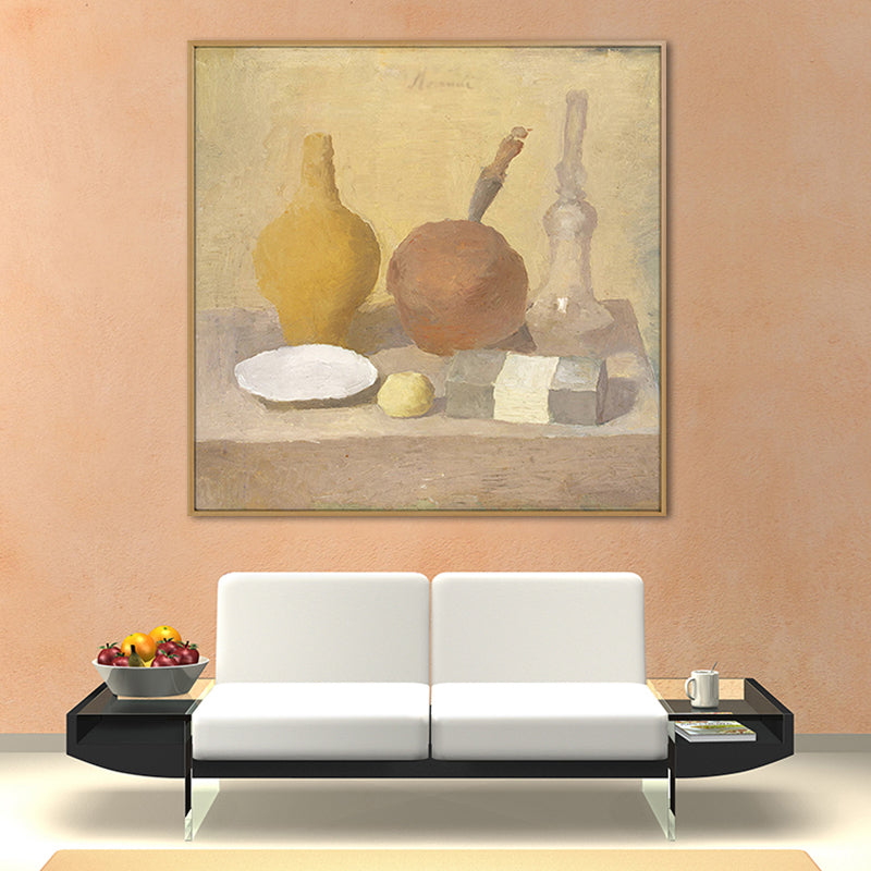 Traditional Style Painting Brown Desk and Tableware Wall Art Print, Multiple Sizes Brown Design 1 Clearhalo 'Art Gallery' 'Canvas Art' 'Traditional' Arts' 1659463