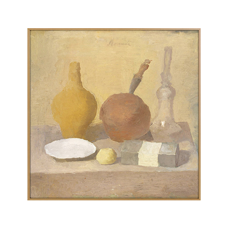 Traditional Style Painting Brown Desk and Tableware Wall Art Print, Multiple Sizes Clearhalo 'Art Gallery' 'Canvas Art' 'Traditional' Arts' 1659466