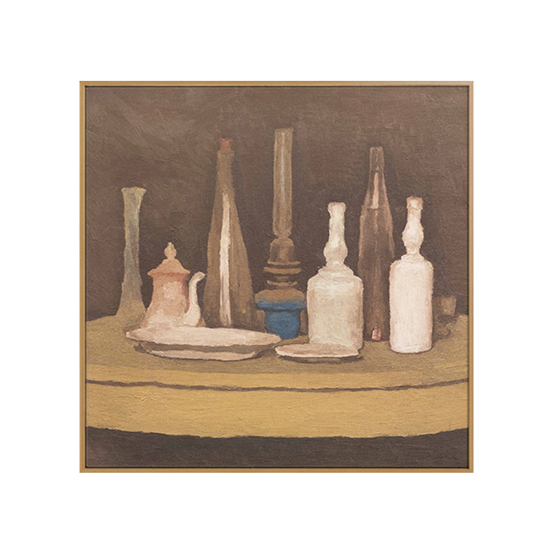 Traditional Style Painting Brown Desk and Tableware Wall Art Print, Multiple Sizes Clearhalo 'Art Gallery' 'Canvas Art' 'Traditional' Arts' 1659473