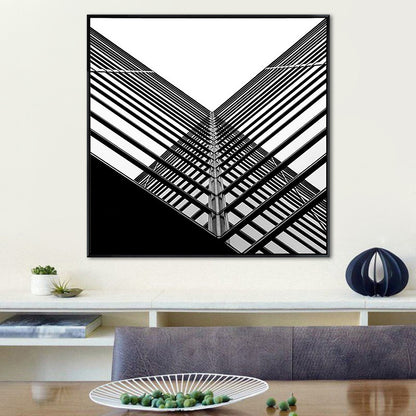 Grey Modernist Canvas Wall Art Creative Building Square Painting Decor for Sleeping Room Grey Design 3 Clearhalo 'Art Gallery' 'Canvas Art' 'Contemporary Art Gallery' 'Modern' Arts' 1659484