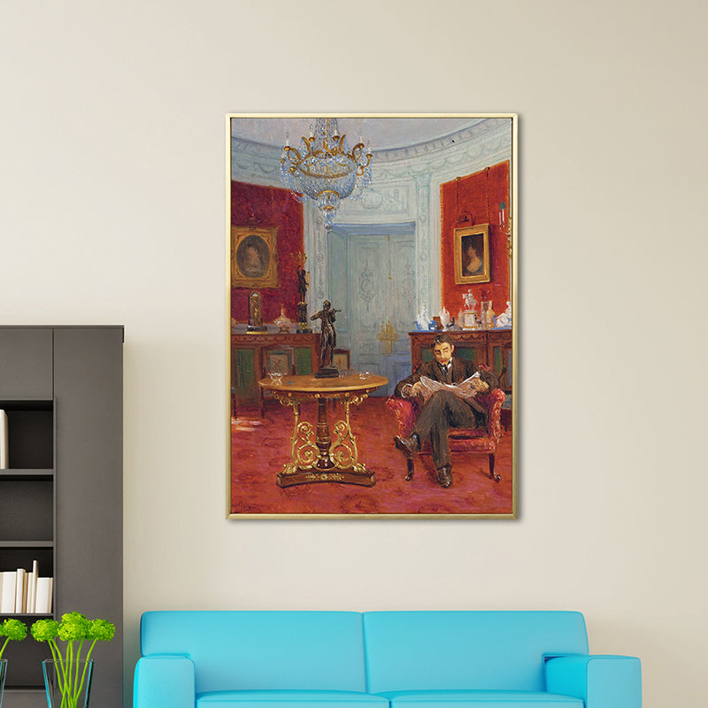 House Interior Oil Painting Canvas Traditional Style Canvas Wall Art, Multiple Sizes Clearhalo 'Art Gallery' 'Canvas Art' 'Traditional' Arts' 1659507