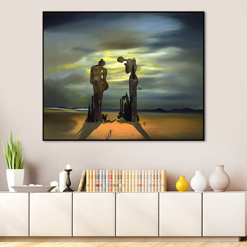 Contemporary Shabby Building Canvas in Brown Textured Wall Art Decor for Boys Room Clearhalo 'Art Gallery' 'Canvas Art' 'Contemporary Art Gallery' 'Modern' Arts' 1659512