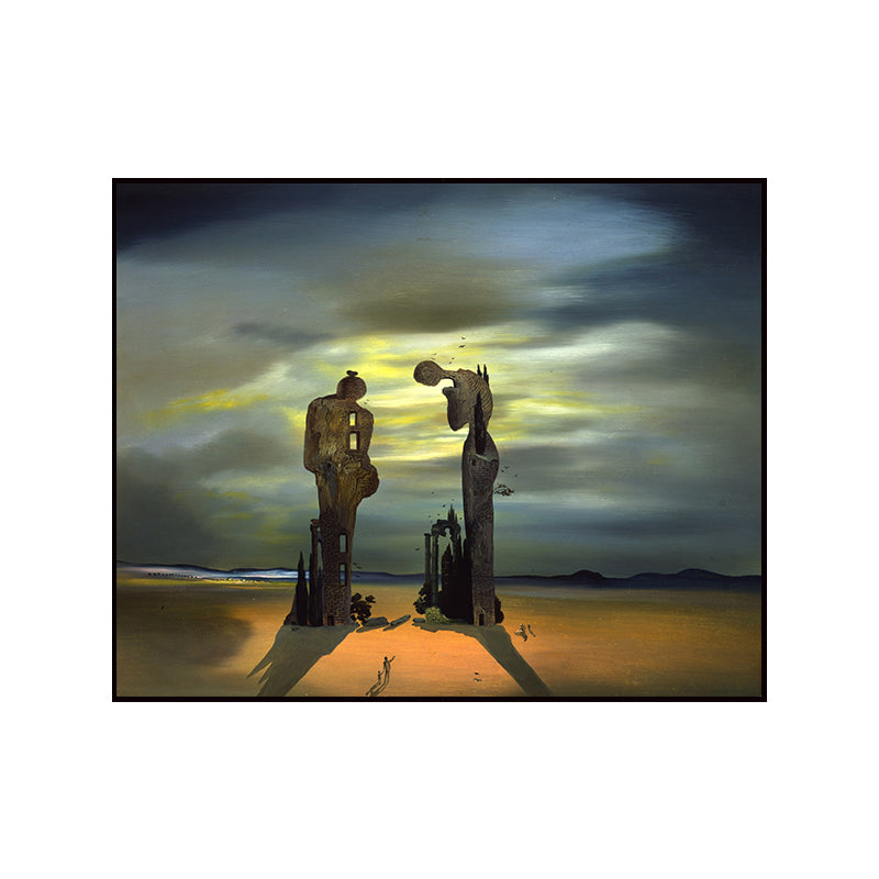 Contemporary Shabby Building Canvas in Brown Textured Wall Art Decor for Boys Room Clearhalo 'Art Gallery' 'Canvas Art' 'Contemporary Art Gallery' 'Modern' Arts' 1659513