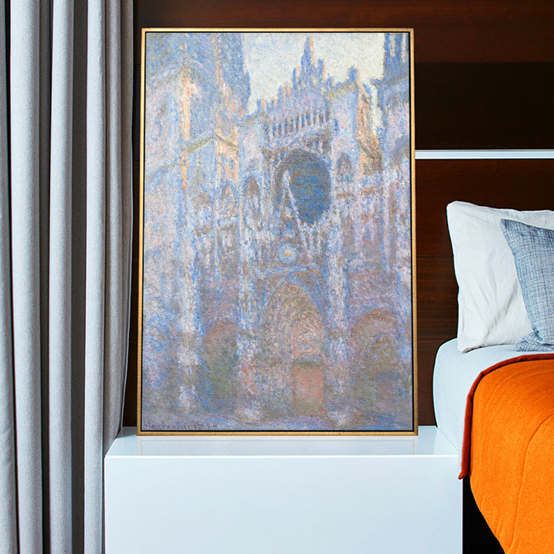 Monet Rouen Cathedral Wall Art Traditional Textured Canvas Print in Pastel Color - Clearhalo - 'Arts' - 'Canvas Art' - 1659574