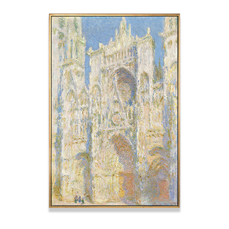 Monet Rouen Cathedral Wall Art Traditional Textured Canvas Print in Pastel Color Clearhalo 'Arts' 'Canvas Art' 1659585