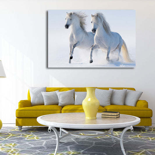 Modern Style Horse Print Canvas Pastel Color Textured Surface Wall Art Decor for Home Clearhalo 'Art Gallery' 'Canvas Art' 'Contemporary Art Gallery' 'Modern' Arts' 1659599