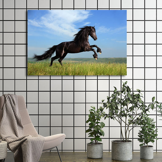 Modern Style Horse Print Canvas Pastel Color Textured Surface Wall Art Decor for Home Clearhalo 'Art Gallery' 'Canvas Art' 'Contemporary Art Gallery' 'Modern' Arts' 1659606