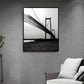 Sea Bridge Canvas Wall Art Nostalgic Stunning Scenery Wall Decor in Dark Color for Room Grey Clearhalo 'Arts' 'Canvas Art' 1659630