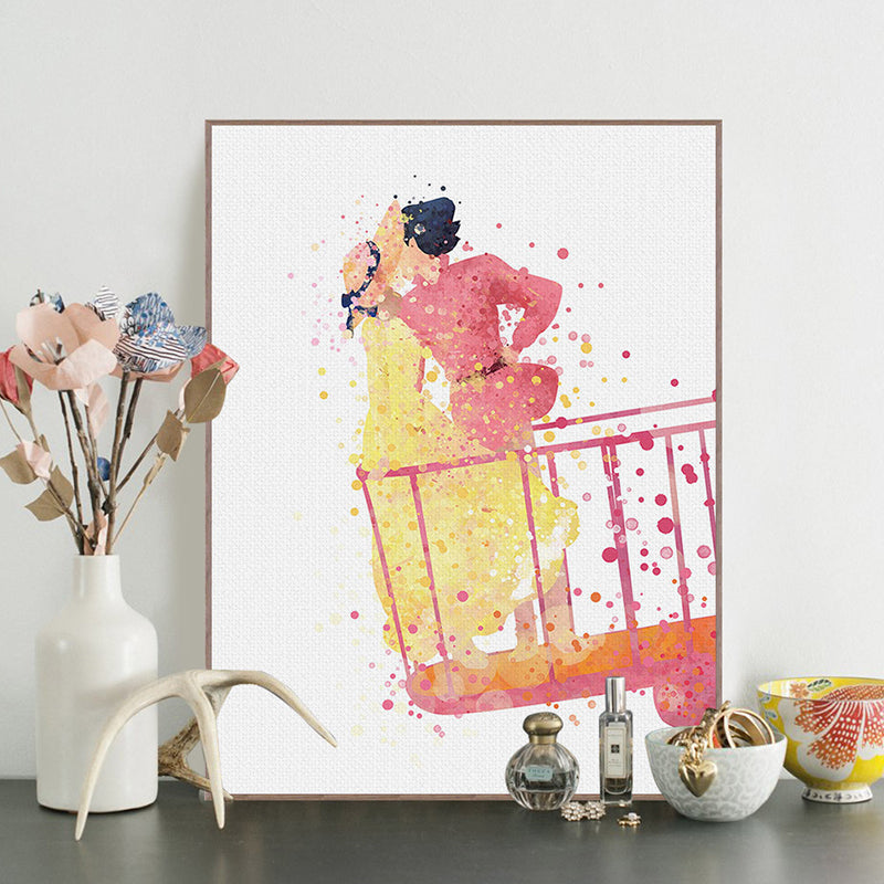 Pink Childrens Art Wall Decor Lover Watercolor Painting Canvas Print for Bedroom Pink Clearhalo 'Art Gallery' 'Canvas Art' 'Kids' Arts' 1659648