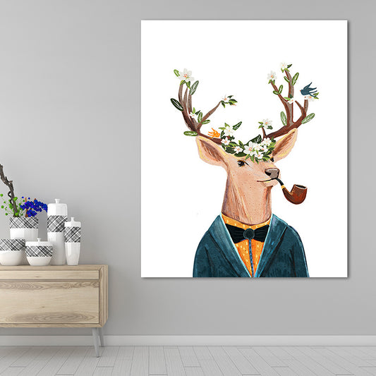 Deer Paintings Contemporary Decorative for Sitting Room Wall Art Print in Colorful Clearhalo 'Art Gallery' 'Canvas Art' 'Kids' Arts' 1659663