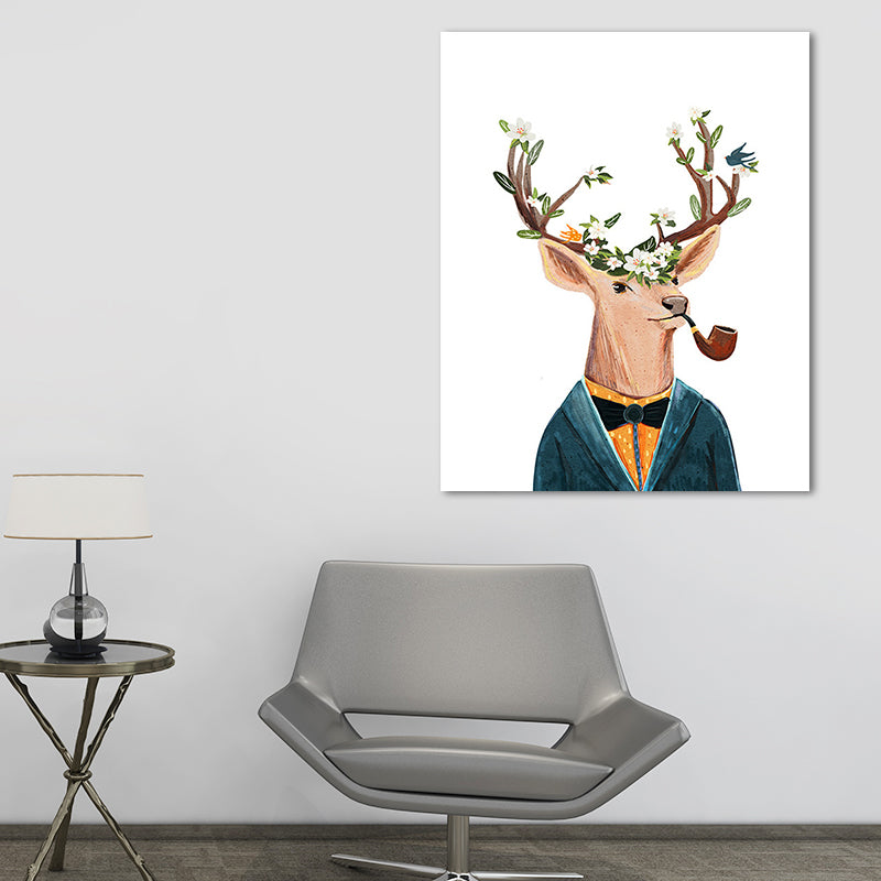 Deer Paintings Contemporary Decorative for Sitting Room Wall Art Print in Colorful Clearhalo 'Art Gallery' 'Canvas Art' 'Kids' Arts' 1659664