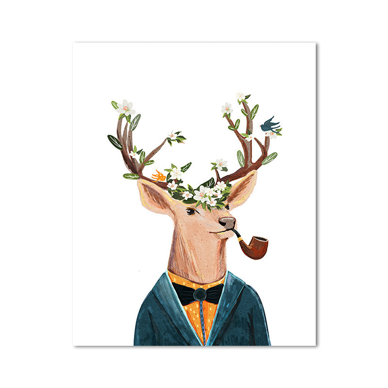 Deer Paintings Contemporary Decorative for Sitting Room Wall Art Print in Colorful Clearhalo 'Art Gallery' 'Canvas Art' 'Kids' Arts' 1659665