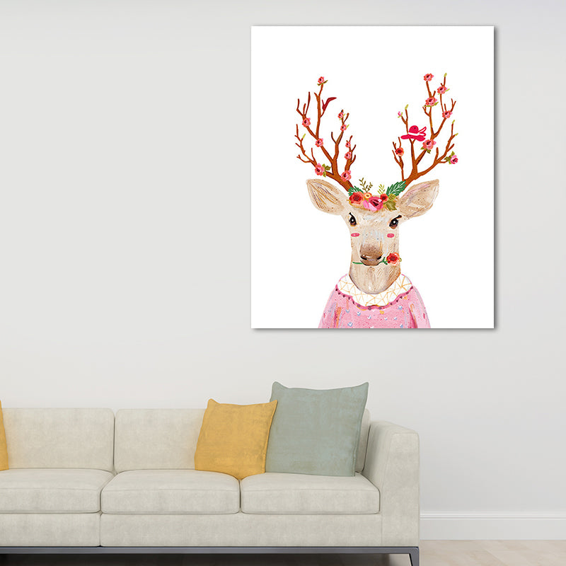 Deer Paintings Contemporary Decorative for Sitting Room Wall Art Print in Colorful Clearhalo 'Art Gallery' 'Canvas Art' 'Kids' Arts' 1659670